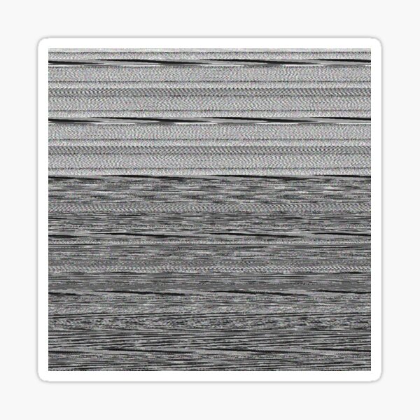 Arte Glitch hex54820 - databending abstracto con pixels en blanco y negro y toques de color Pegatina