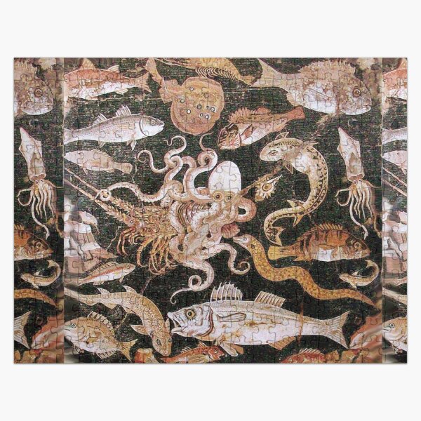 Item preview, POMPEII COLLECTION / ANTIQUE OCEAN - SEA LIFE SCENE,OCTOPUS AND FISHES designed and sold by BulganLumini.