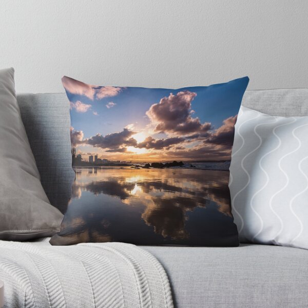 Mirrored Sunset Throw Pillow