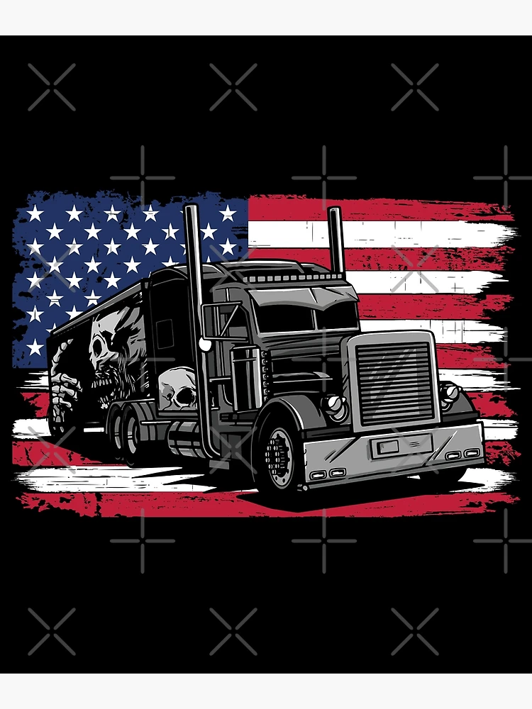 American Flag Semi Truck Driver Gifts Truck Lovers Trucker - Truck Driver -  Tapestry