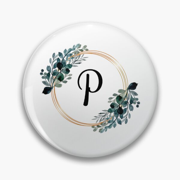 Item preview, Monogram Letter P | Laurels with Gold Borders designed and sold by JustSeasons.