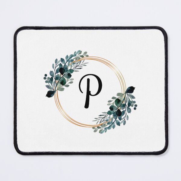 Item preview, Monogram Letter P | Laurels with Gold Borders designed and sold by JustSeasons.