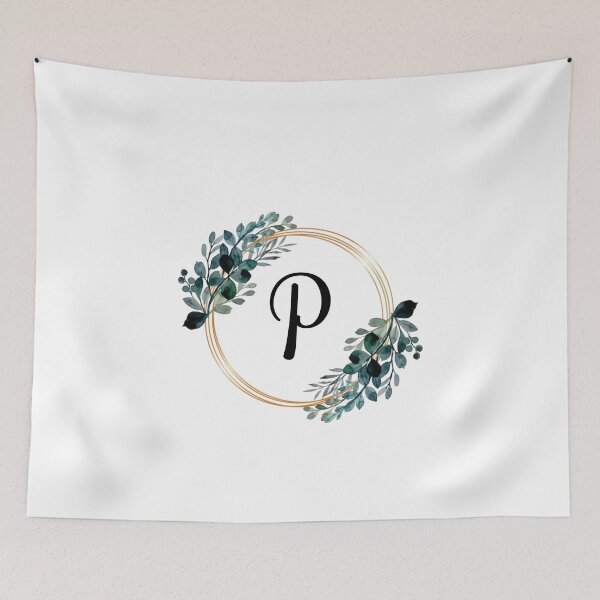 Item preview, Monogram Letter P | Laurels with Gold Borders designed and sold by JustSeasons.