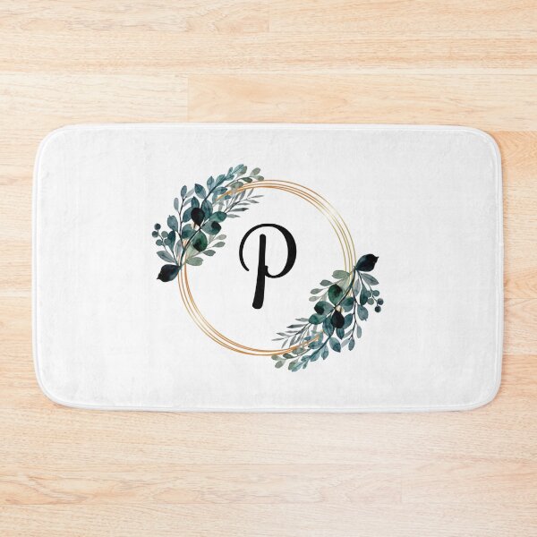 Item preview, Monogram Letter P | Laurels with Gold Borders designed and sold by JustSeasons.
