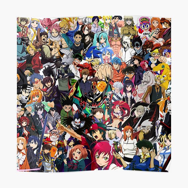 "All Anime Characters " Poster for Sale by kevinhirth363 Redbubble