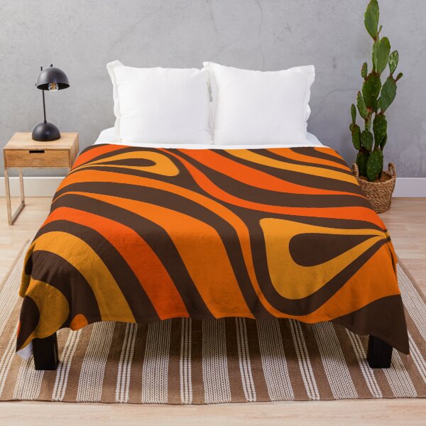 Item preview, New Groove Retro Swirl Abstract Pattern in 70s Orange and Brown designed and sold by kierkegaard.