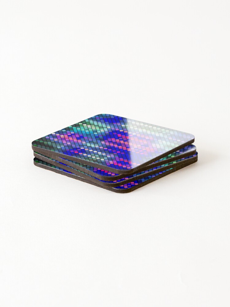 Thumbnail 4 of 5, Coasters (Set of 4), Square Scale Colorful Pattern designed and sold by risingrocket.