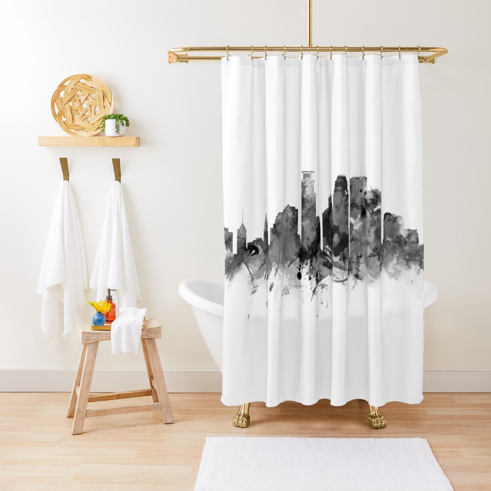 "Minneapolis Skyline" Shower Curtain by MonnPrint Redbubble