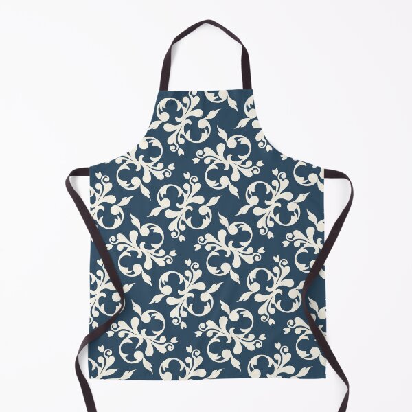 Item preview, Navy and white fleur de lise vintage style pattern designed and sold by Diane Hunter Art.