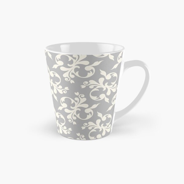 Item preview, white and silver grey fleur de Lise pattern designed and sold by Diane Hunter Art.