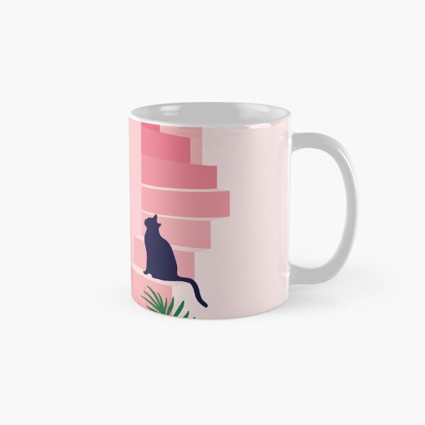 Item preview, Two Cats Meeting On Pink Stairs designed and sold by zykydesigns.