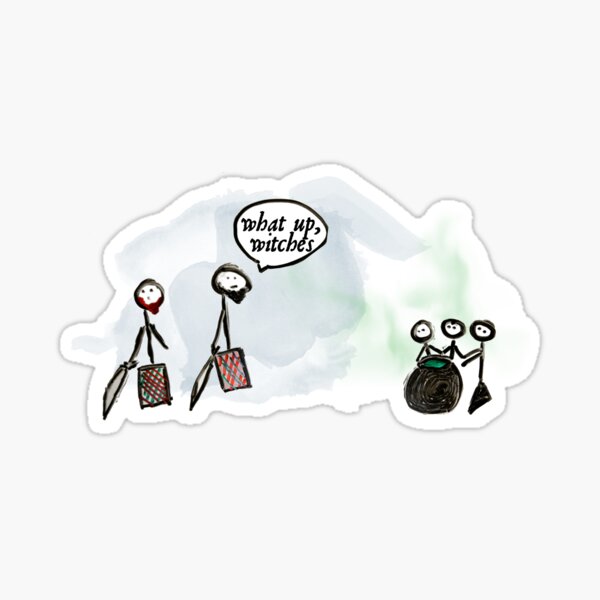 Stick Figure Shakespeare: Witches (Macbeth) Sticker