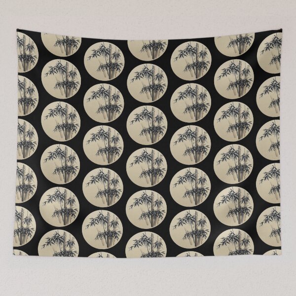 Item preview, Bamboo - black on gold - round  no Cally designed and sold by Birgit Moldenhauer.