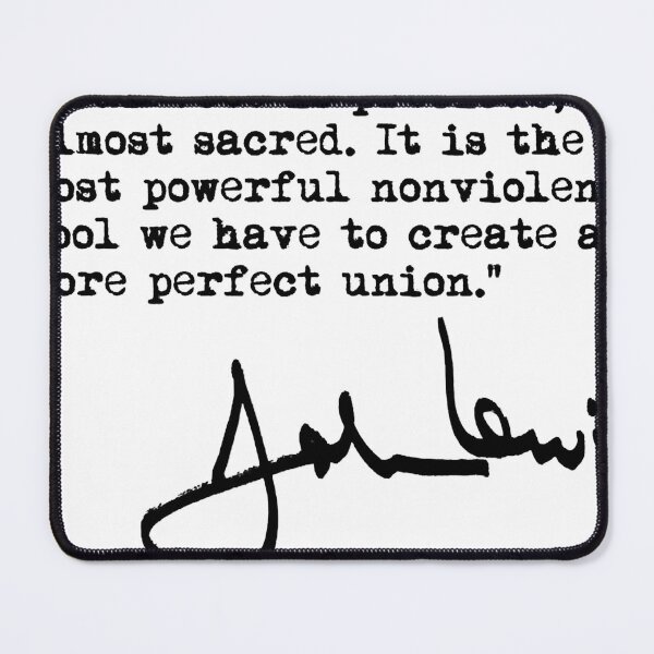 Item preview, John Lewis - YOUR VOTE is precious - sacred (BLACK) T-Shirt designed and sold by soretectonics25.