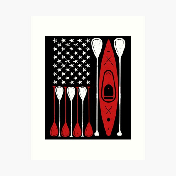 Item preview, Kayak US Flag Tshirt designed and sold by SunsetGloww.