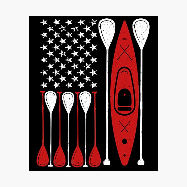 Item preview, Kayak US Flag Tshirt designed and sold by SunsetGloww.