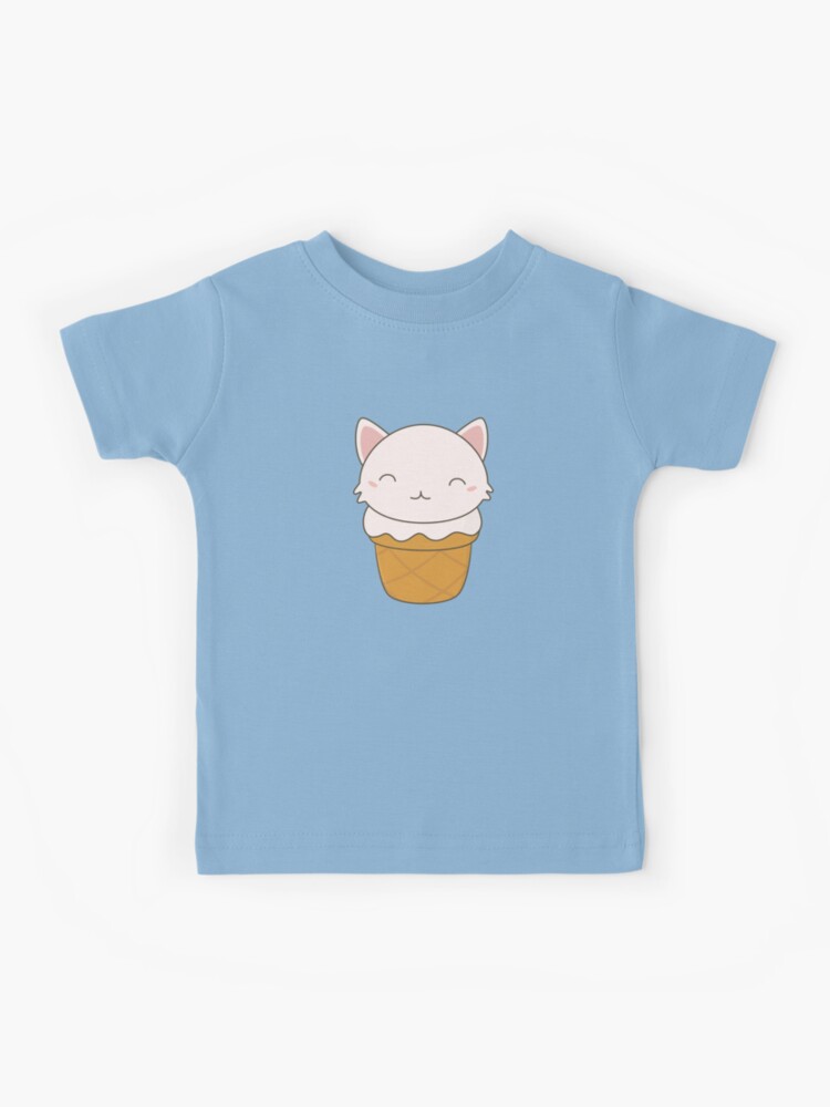 Kawaii Kitty Icecreams Kids Cotton Blend T-Shirt Unisex