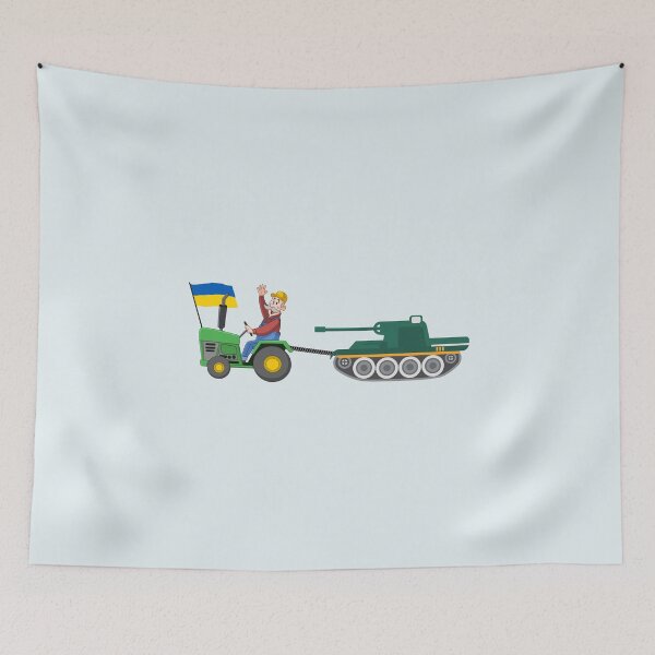 Item preview, Ukrainian Farmer Tractor Steals Russian Tank Funny Meme designed and sold by Dip-Art.