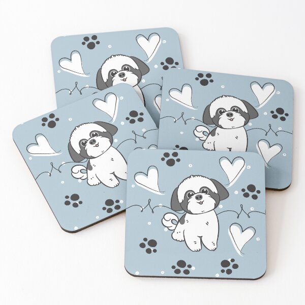 Item preview, LOVE Black and White Shih Tzu designed and sold by Lulupainting.