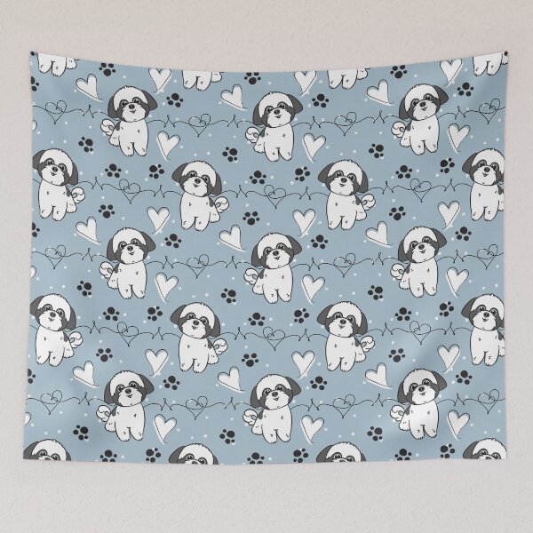 Item preview, LOVE Black and White Shih Tzu designed and sold by Lulupainting.
