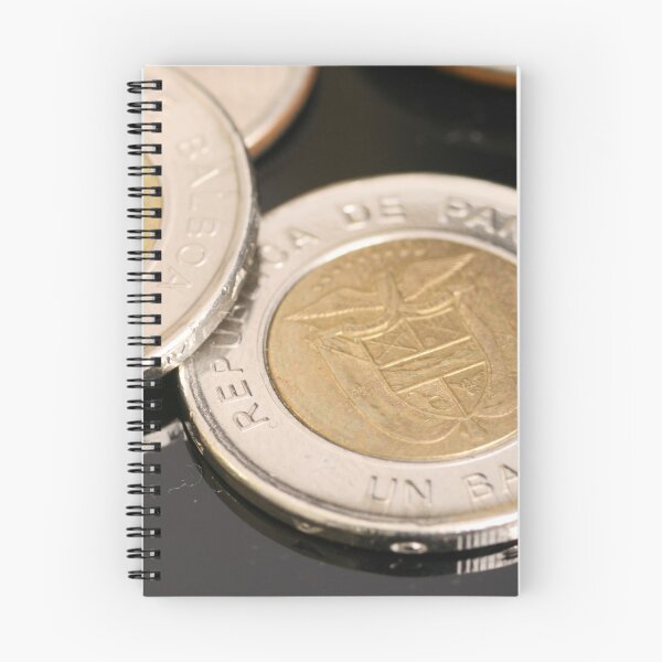 Item preview, A close up image of panamanian coins on a black background designed and sold by tethysimaging.
