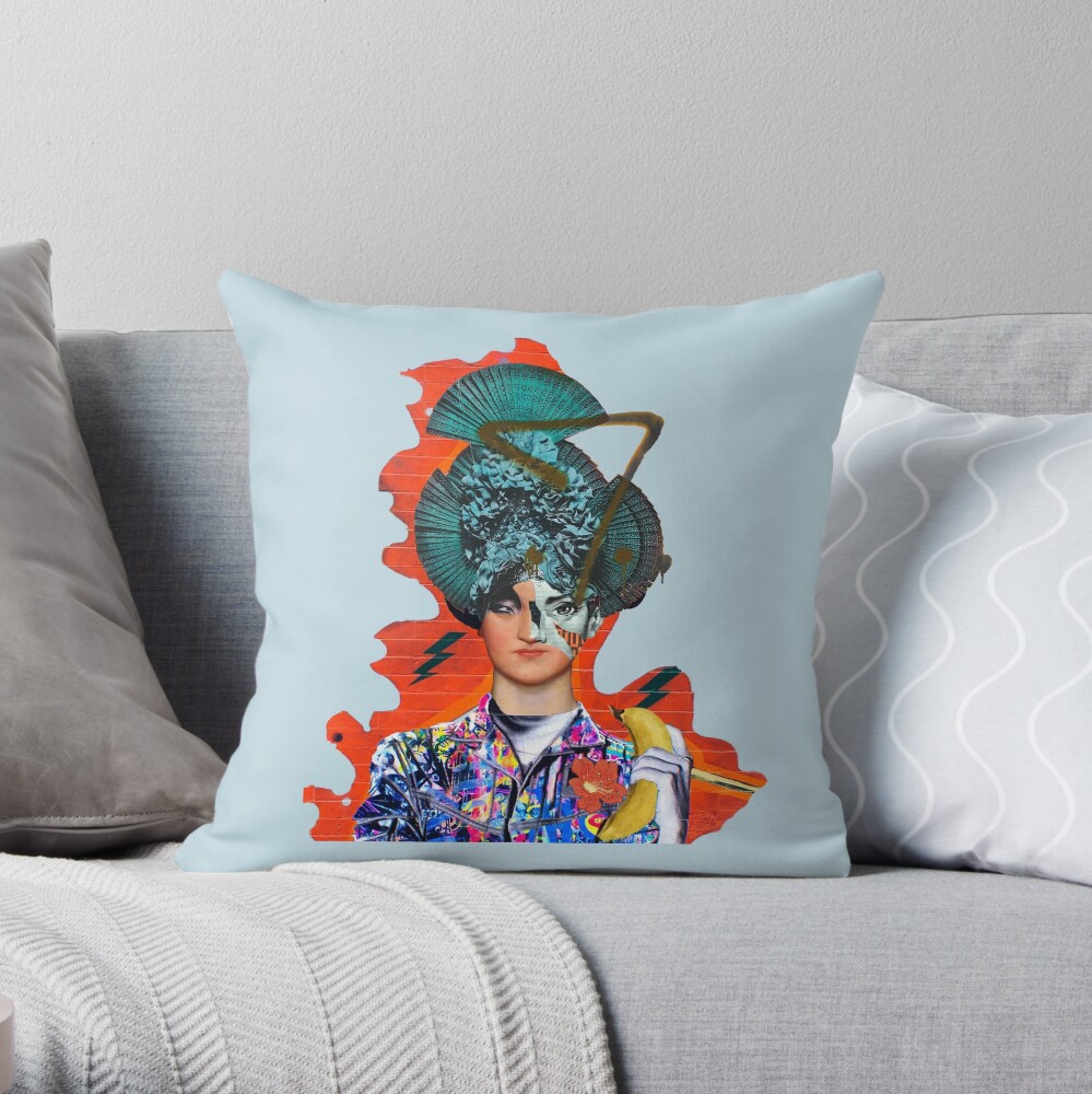madam cyborg Throw Pillow