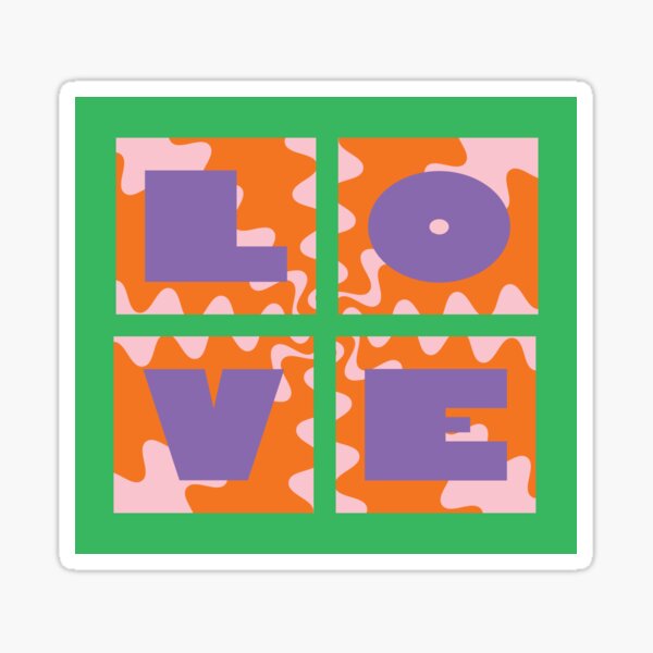 Retro Love Swirl Sticker