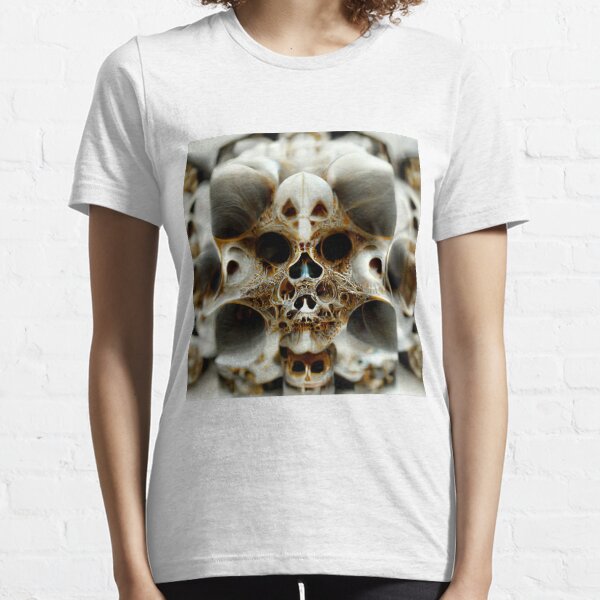 Skull Fractal #3 | Bones | Aesthetic Design | Pattern | Psychedelic Essential T-Shirt