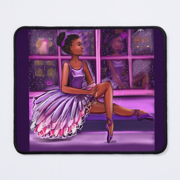 Item preview, African American ballerina looking out - African American, Black ballerina girls with corn rows dancing 10 !This black girl loves dance Afro hair dark brown skin tutu. Love Ballet designed and sold by Artonmytee.