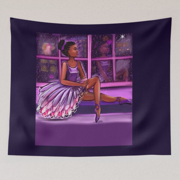 Item preview, African American ballerina looking out - African American, Black ballerina girls with corn rows dancing 10 !This black girl loves dance Afro hair dark brown skin tutu. Love Ballet designed and sold by Artonmytee.