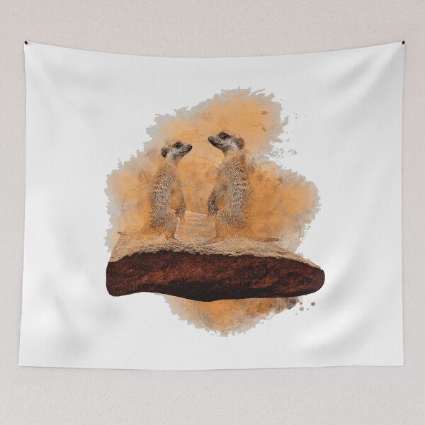 Item preview, Two meerkats, desert designs, African, animal print top designed and sold by Kirei-Lily.