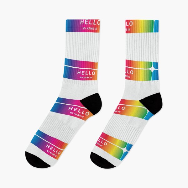 Item preview, Hello My Name Is Sticker Rainbow designed and sold by DeliveryGeorge.