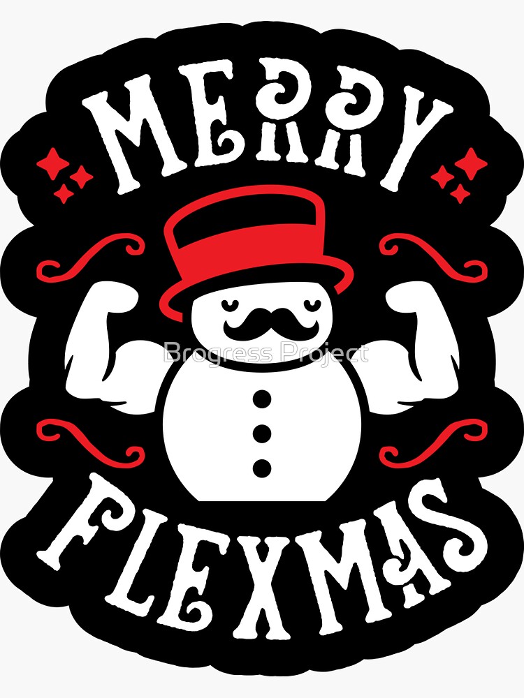 "Merry Flexmas (Funny Christmas Gym Pun)" Sticker for Sale by
