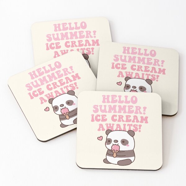 Item preview, Cute Panda Hello Summer Ice Cream te espera designed and sold by rustydoodle.