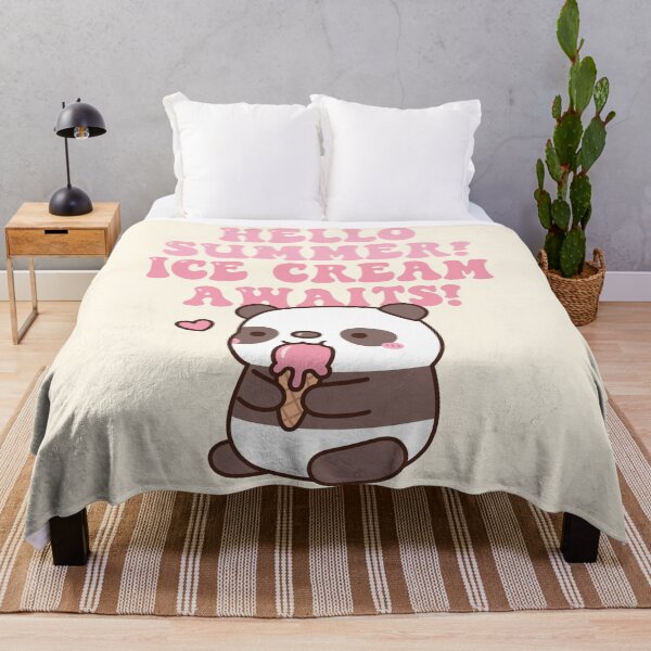 Item preview, Cute Panda Hello Summer Ice Cream Awaits designed and sold by rustydoodle.