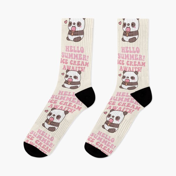 Item preview, Cute Panda Hello Summer Ice Cream Awaits designed and sold by rustydoodle.
