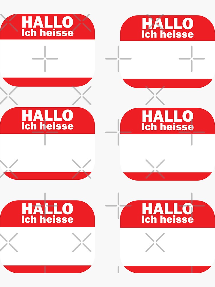 Hello my name is - Hallo Ich heisse - German blank template - pack 