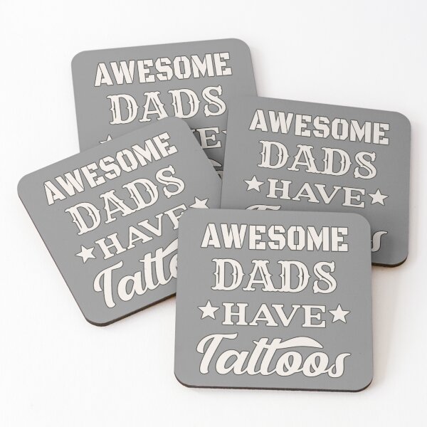 Item preview, Awesome Dads Have Tattoos Black Stroke White Text Design, Great Design For Cool Dads, Perfect For Father's Day designed and sold by TrulyEpoque.
