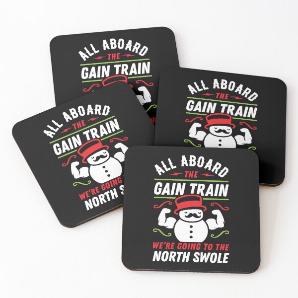 Item preview, All Aboard The Gain Train We're Going To The North Swole Snowman (Funny Christmas Gym Pun) designed and sold by Brogress Project.