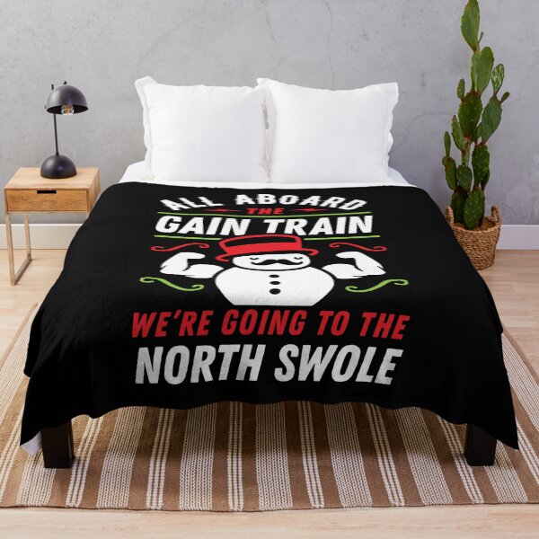 Item preview, All Aboard The Gain Train We're Going To The North Swole Snowman (Funny Christmas Gym Pun) designed and sold by Brogress Project.