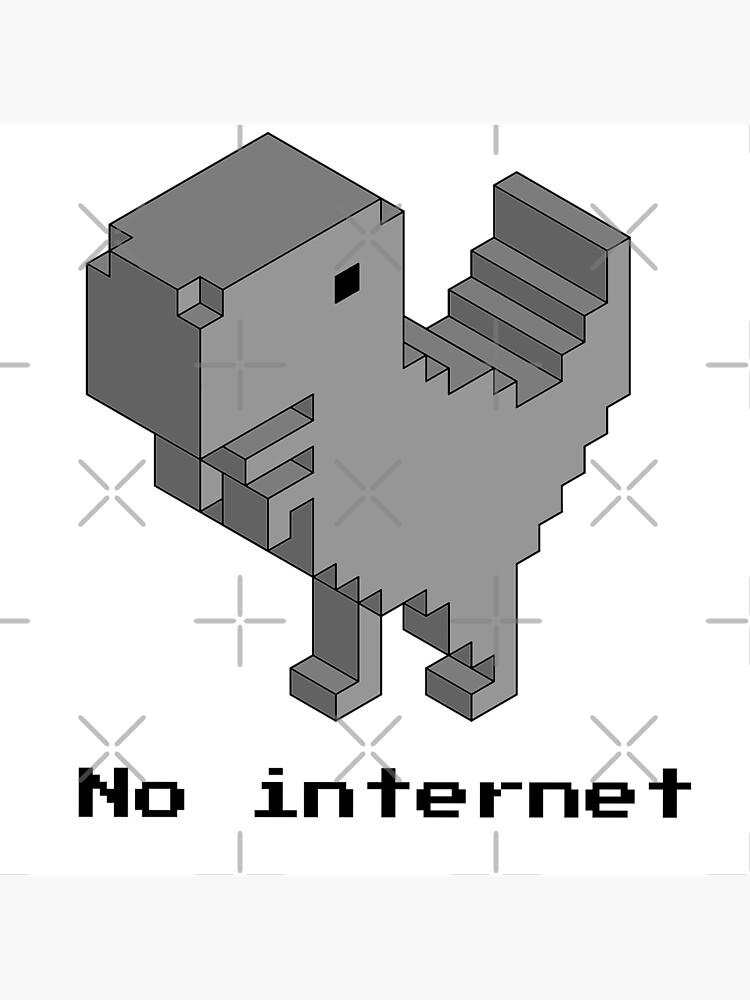 no internet dinosaur game Sticker for Sale by SWGAVA