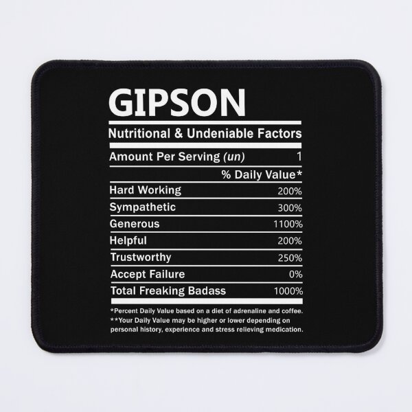 Item preview, Gipson Name T Shirt - Gipson Nutritional And Undeniable Factors Gift Item Tee designed and sold by anthonyodo.