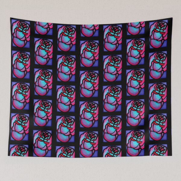 Item preview, Blue Pink Rose Silk Painting designed and sold by Katy Fryd.