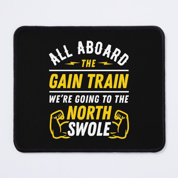 Item preview, All Aboard The Gain Train We're Going To The North Swole Biceps Flex (Funny Christmas Gym Pun) designed and sold by Brogress Project.