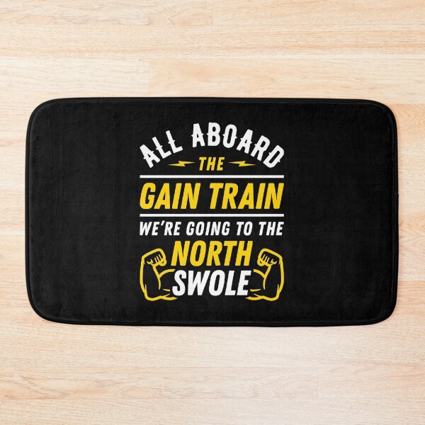 Item preview, All Aboard The Gain Train We're Going To The North Swole Biceps Flex (Funny Christmas Gym Pun) designed and sold by Brogress Project.