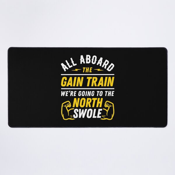 Item preview, All Aboard The Gain Train We're Going To The North Swole Biceps Flex (Funny Christmas Gym Pun) designed and sold by Brogress Project.