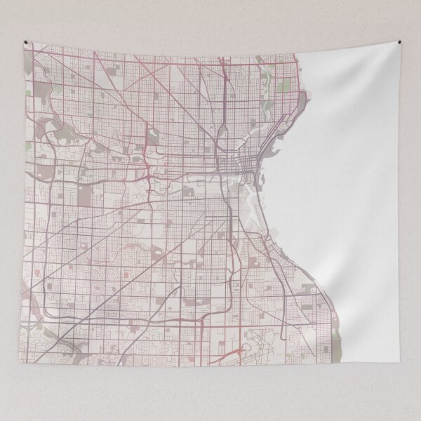 Item preview, Milwaukee Map, Milwaukee City, Wisconsin USA City designed and sold by TheRedFinch.