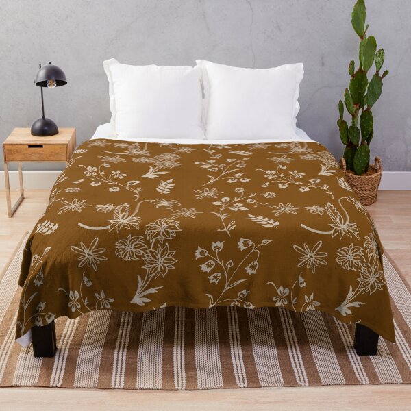 Item preview, Pretty flower design on brown background designed and sold by ClownFishArts.
