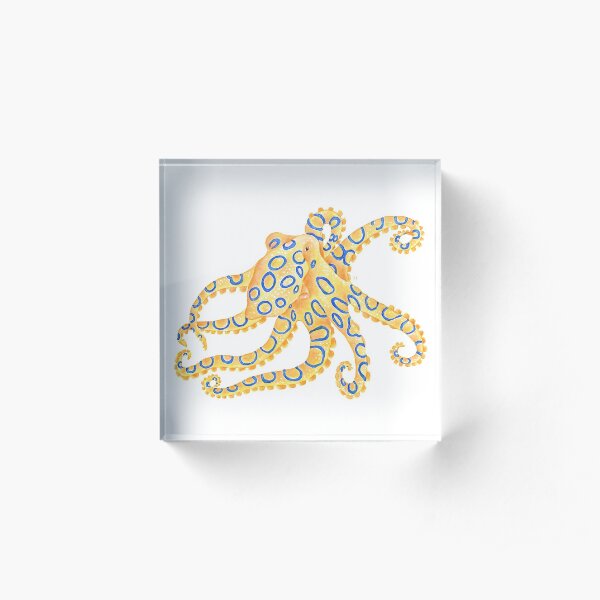 Blue Ring Octopus Acrylic Block
