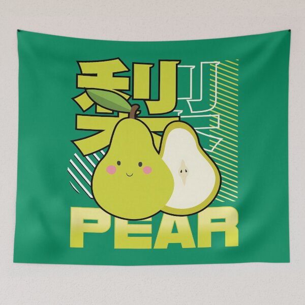 Item preview, Cute Kawaii Pear Fruit Japanese Chinese Writing Gift designed and sold by Maljonic.